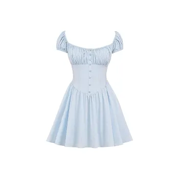 HOUSE OF CB NALA Short Sleeved Dress Women's SOFT BLUE/Light Blue
