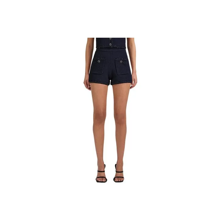 Self portrait SS23 Casual Shorts Women's Navy Blue-0