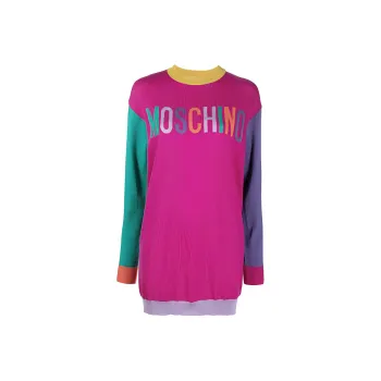 MOSCHINO Logo intarsia Sweater Dress