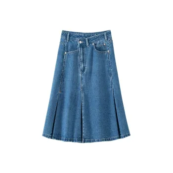 BANANA CICI Denim Long Skirts Women's Blue