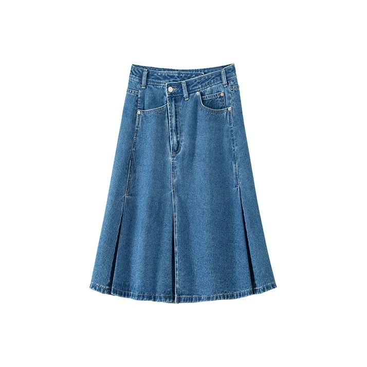 BANANA CICI Denim Long Skirts Women's Blue-0