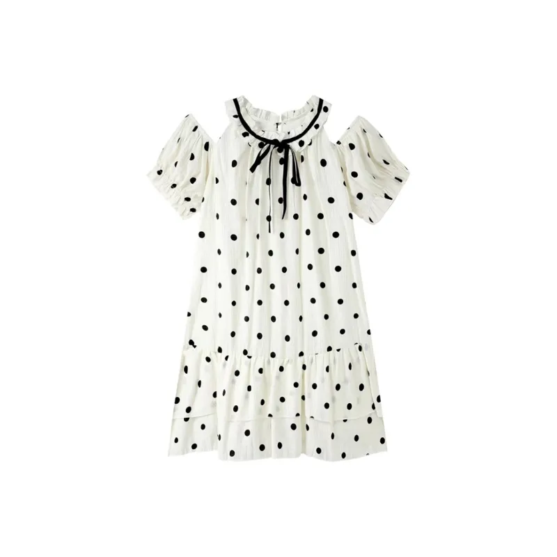 Incolore Short Sleeved Dresses Women's Polka Dot-0