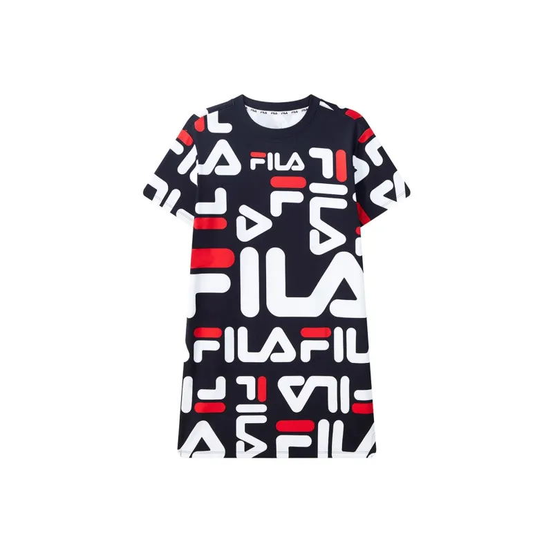 FILA Short Sleeved Dress Women's Navy Blue-0