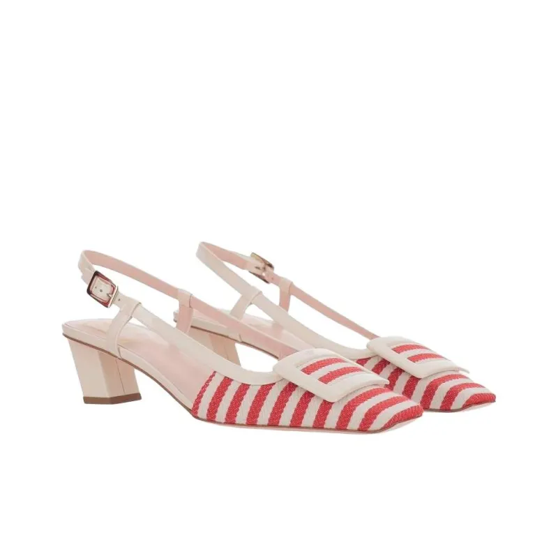 Roger Vivier Belle Vivier Block Heel High Heels 4.5cm Women's Red-2