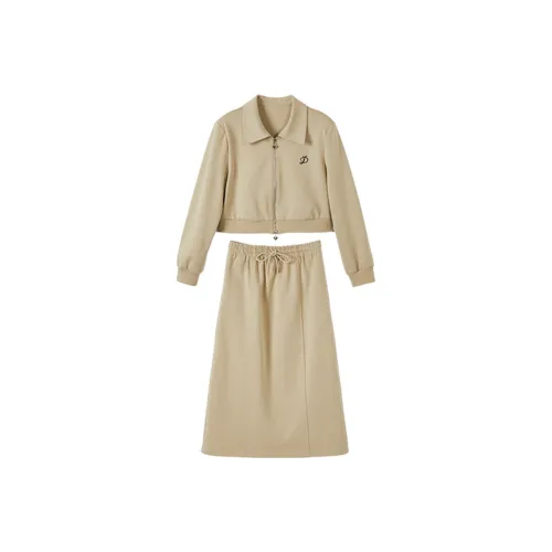 XIANGYING Sweatshirt Set Women's Sage Green