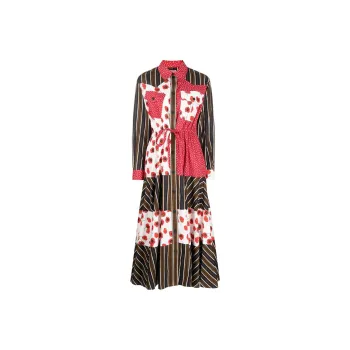 KENZO Patchwork Detailed Flared Shirt Dress