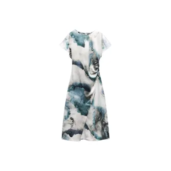ZARA Short-Sleeved Dresses Women's Green