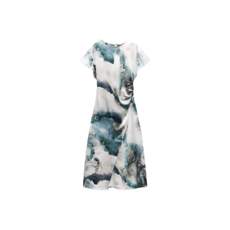 ZARA Short-Sleeved Dresses Women's Green-0