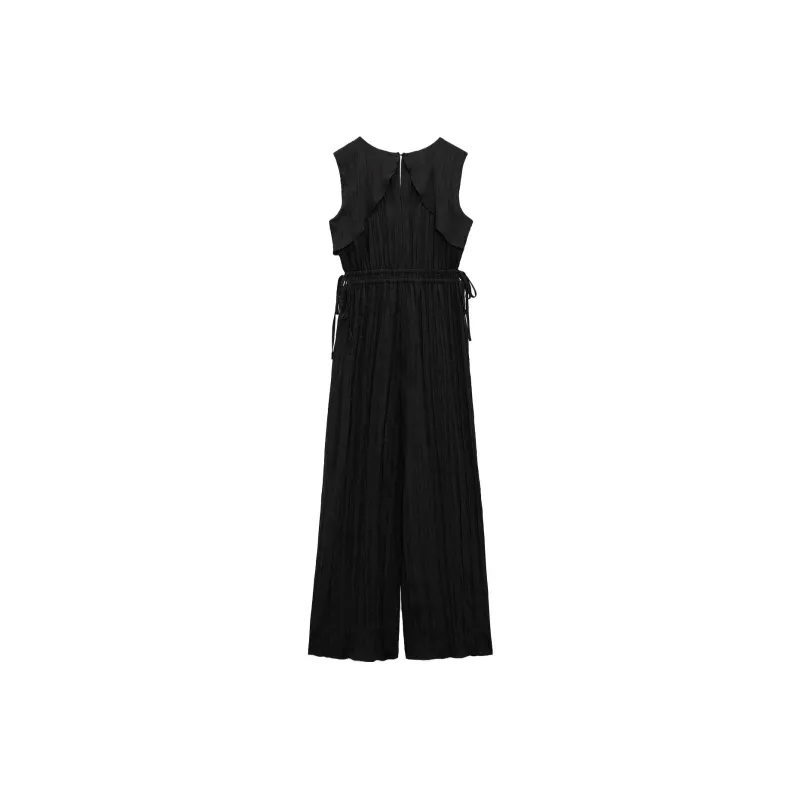 ZARA Breathable Mid-Rise Jumpsuit Women's Black-2