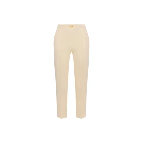 Elisabetta Franchi Logo Plaque Crepe Trousers