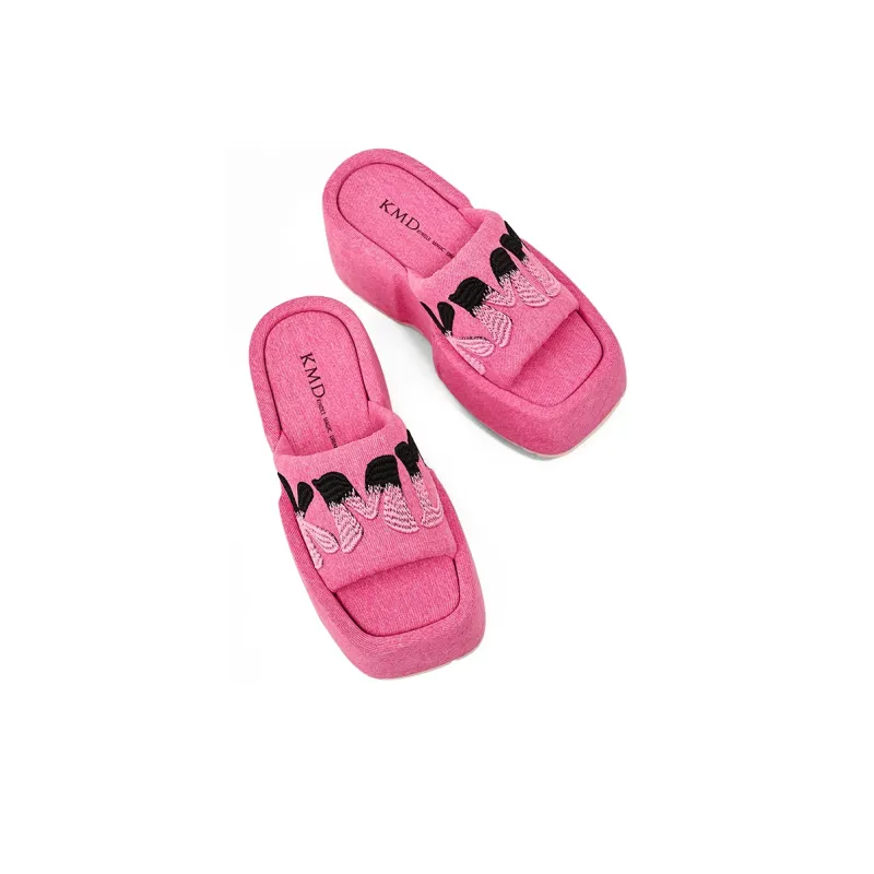 KMD Rubber Sole Quiet Slide Slippers Women's-7