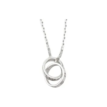 Cartier 2010s 18K White Gold Baby Love Diamond Necklace