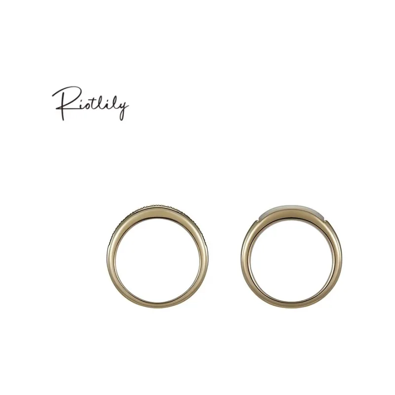 RiotLILY Refined Vintage Fashion Elegant Classic, Particularly Delicate Shell Copper Alloy Combination Rings Women's-4