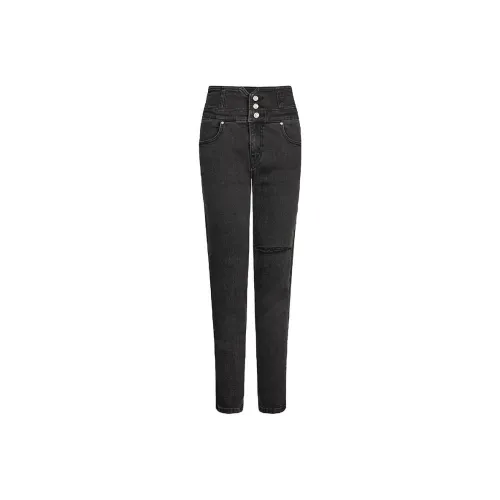 LOFT SHINE Straight Jeans Women's Black