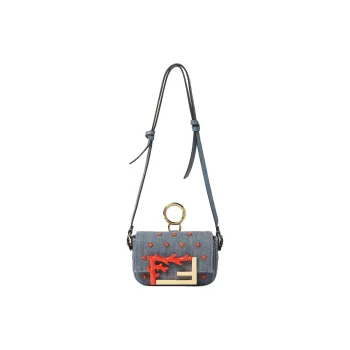 FENDI Baguette Denim Bag Charm Bag Merch Women's Blue
