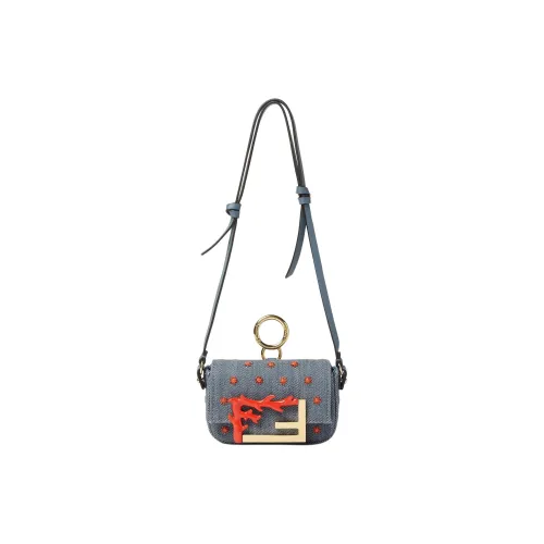 FENDI Baguette Denim Bag Charm Bag Merch Women's Blue