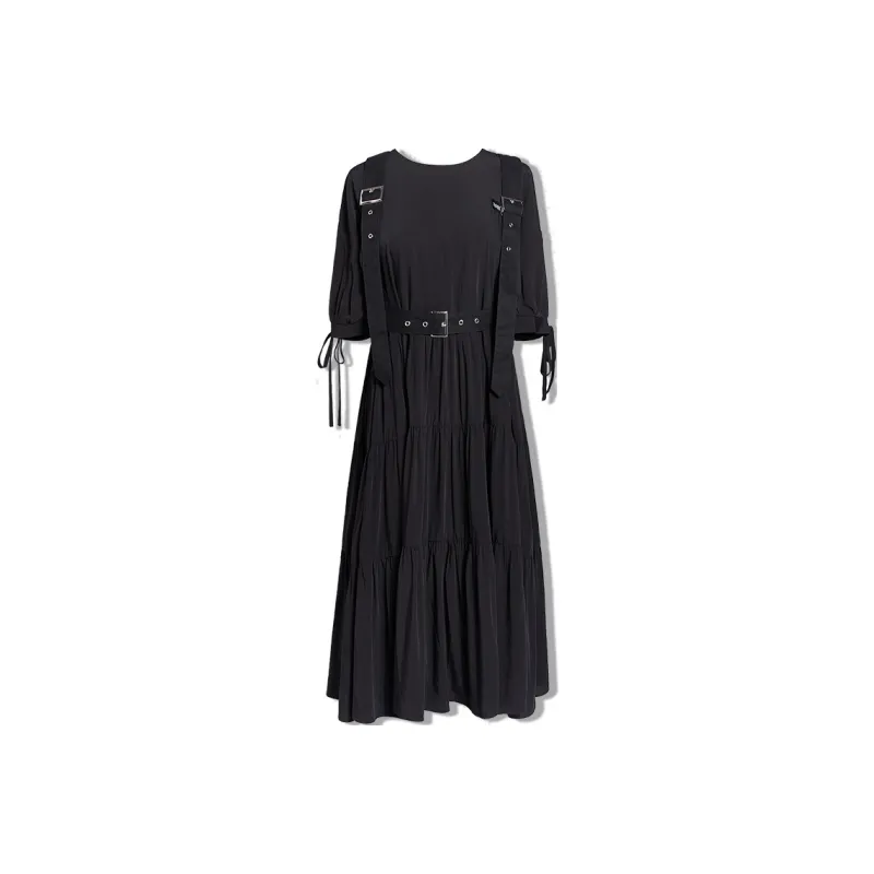 EPTISON WOMAN SS22 A Line Skirt Dress Black-0