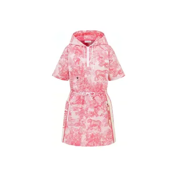 DIOR Short Sleeved Dress Women's Pink