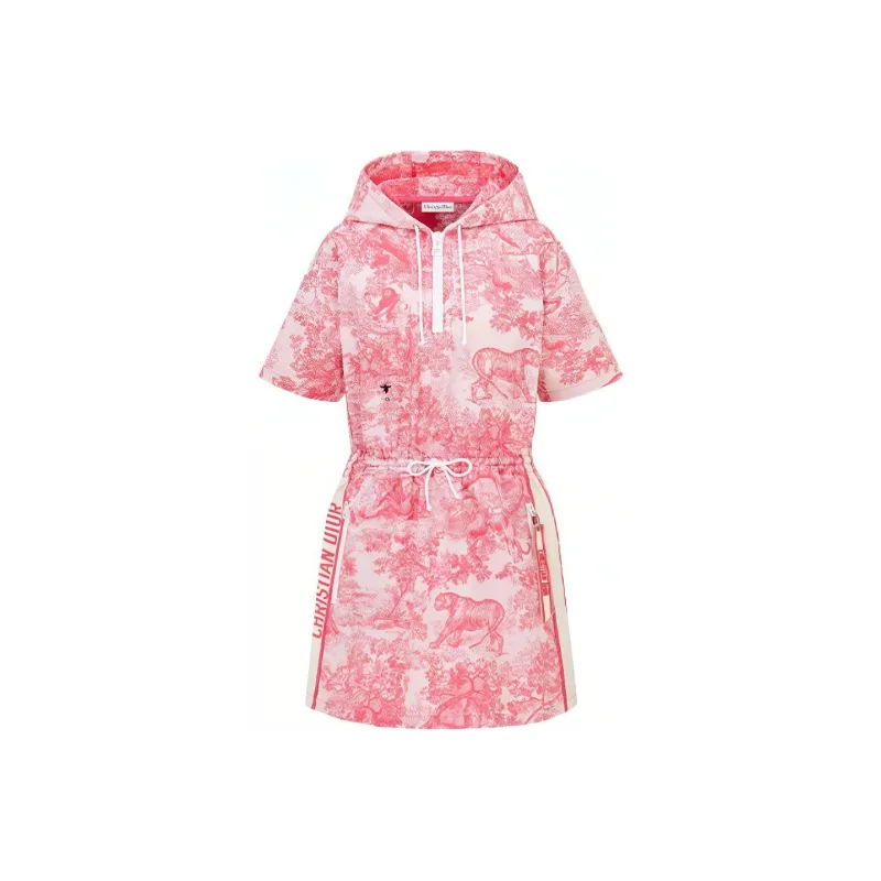 DIOR Short Sleeved Dress Women's Pink-0