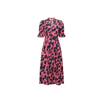 DVF Diane Von Furstenberg SS24 Short Sleeved Dress Women's Girly Pink