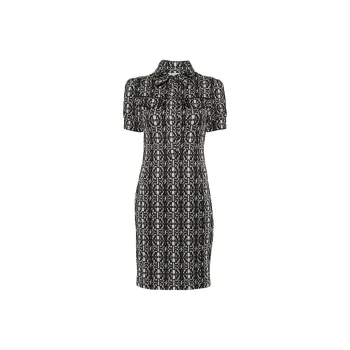 MaxMara Cesy Monogram Short-Sleeved Dress