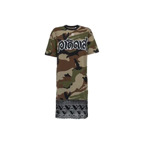 Adidas Originals x Dry Clean Only Short Sleeved Dresses Women's Army Green