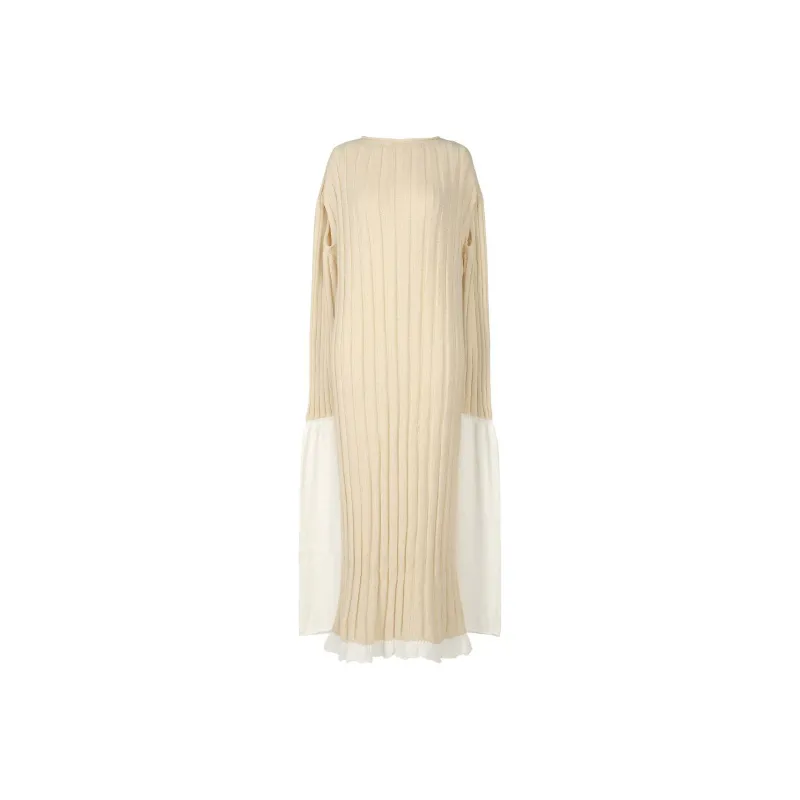 ISSEY MIYAKE FW24 Short Sleeved Dress Women's Moon White-0