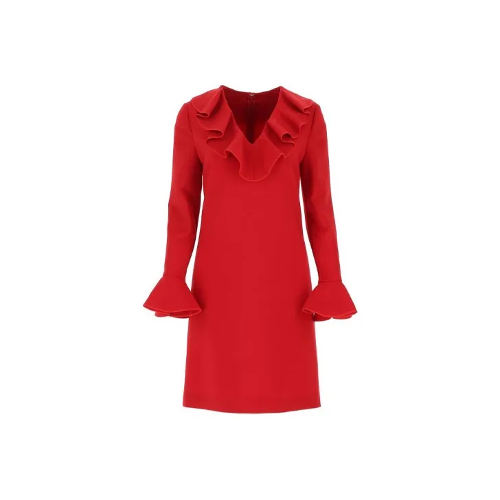 Valentino Long-Sleeved Dresses Women's Red-0