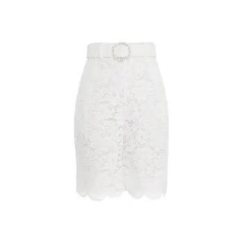 Zimmermann High-Rise Belted Laced Shorts