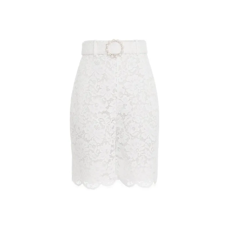 Zimmermann High-Rise Belted Laced Shorts-0
