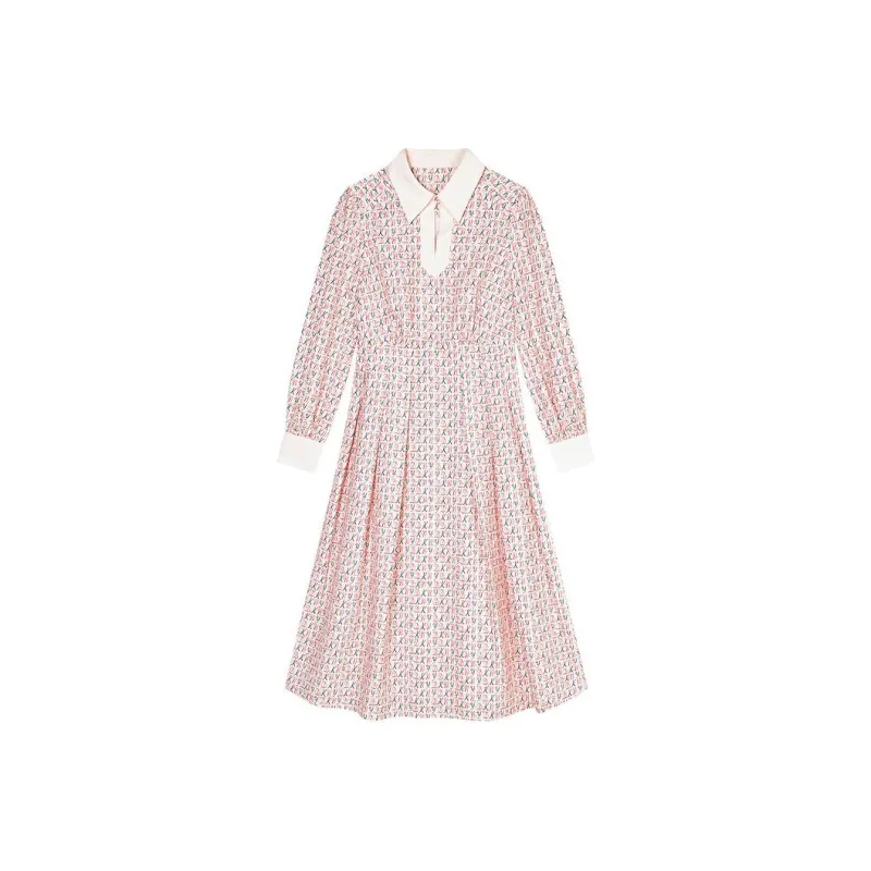 DKNY Long Sleeved Dress Women's Pink-0
