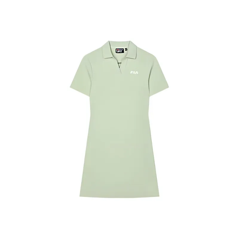 FILA HERITAGE BASKETBALL SS24 Short Sleeved Dress Women's Light Indigo Green-0