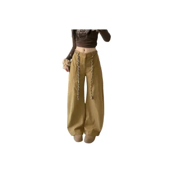 Mu Xiao Xin Casual Pants Women's Khaki