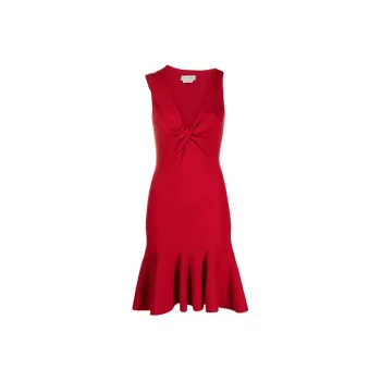 Alexander McQueen FW20 Sleeveless Dress Women's Red