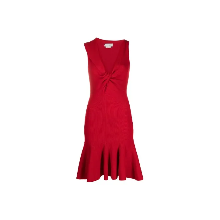 Alexander McQueen FW20 Sleeveless Dress Women's Red-0