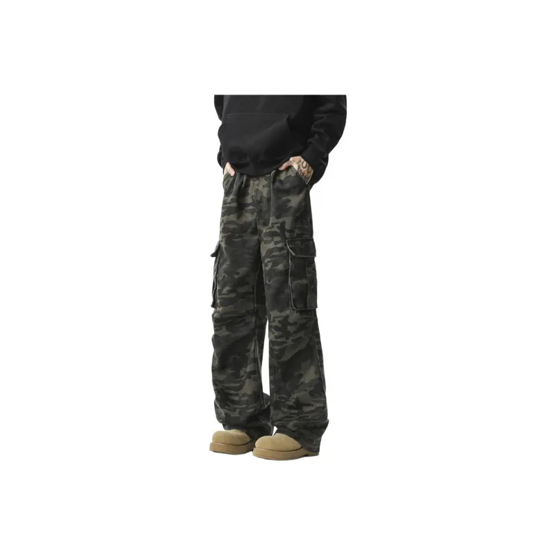 OASISVR Jeans Unisex Camouflage Army Green-0