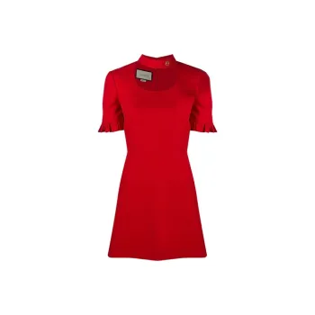 GUCCI Short Sleeved Dresses Women's Red