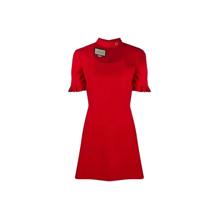 GUCCI Short Sleeved Dresses Women's Red-0