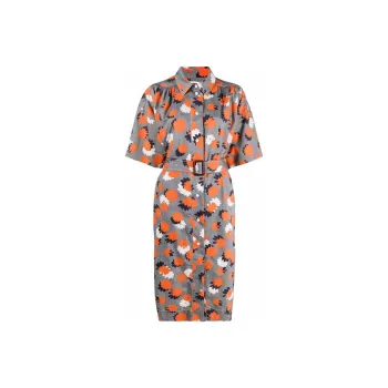MARNI Short-Sleeved Dresses Women's Gray Orange