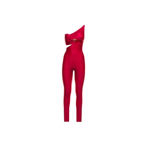 SAINT LAURENT One-Shoulder Sleeveless Jumpsuit