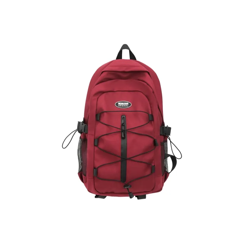 Yalu Nylon Backpack Unisex Black/White/Red/Blue-12