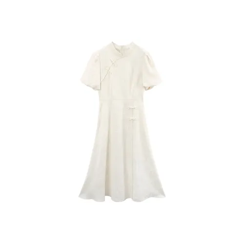 A Paradise For Awakening Short Sleeved Dress Women's Ecru