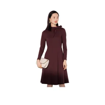 BBLLUUEE Long Sleeved Dress Women's Tea Umber Brown
