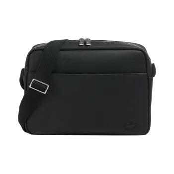 LACOSTE Synthetic Leather Messenger Bag, Crossbody Bag Men's Black
