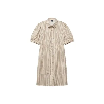 NAUTICA Short Sleeved Dress Women's Light Coffee