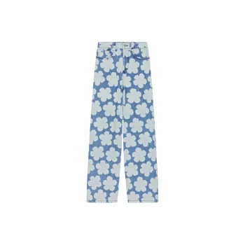 KENZO Printed Wide Leg Jeans 'Blue'