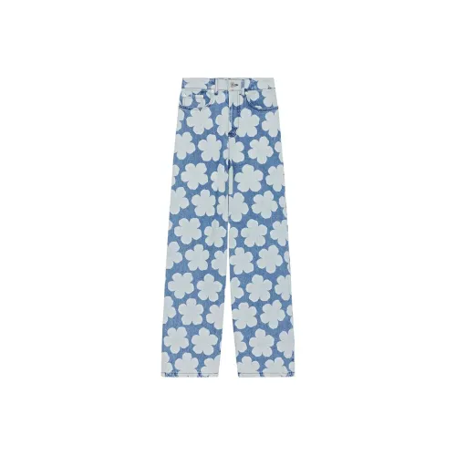 KENZO Printed Wide Leg Jeans 'Blue'