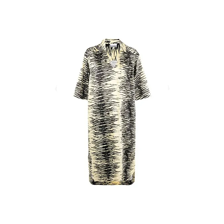 GANNI Short-Sleeved Dresses Women's Yellow-0