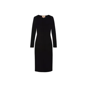 GUCCI Sweetheart neck Knitted Midi Dress
