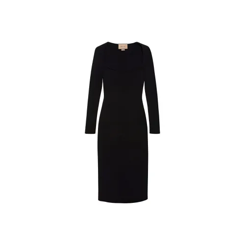 GUCCI Sweetheart neck Knitted Midi Dress